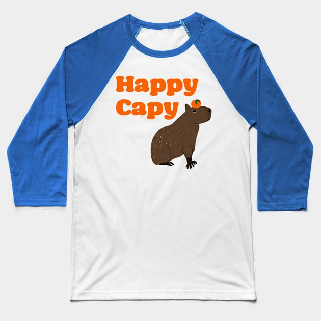 Happy Capy Baseball T-Shirt by Oz & Bell
